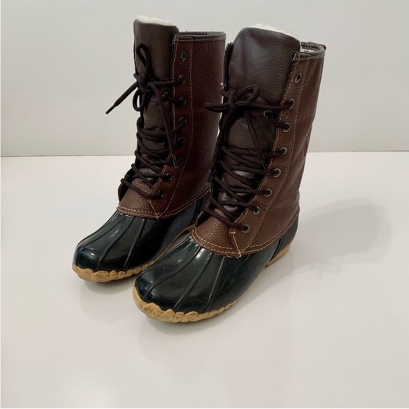 Sporto Daphne The Original Duck Boots leather shearling lined lace up boot 6 - Picture 4 of 13